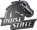 Boise State University Broncos Premium Solid Metal Raised Auto Emblem Shape Cut Adhesive Backing