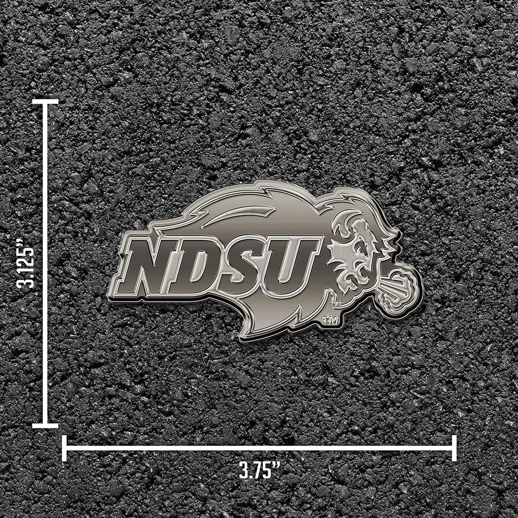 North Dakota State University Bisons Solid Metal Auto Emblem Antique Nickel for Car/Truck/SUV