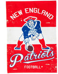 New England Patriots Premium 2-sided Garden Flag Banner, Vintage Logo, Linen, 13x18 Inch