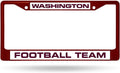 Washington Football Team Chrome Metal License Plate Frame Tag Cover