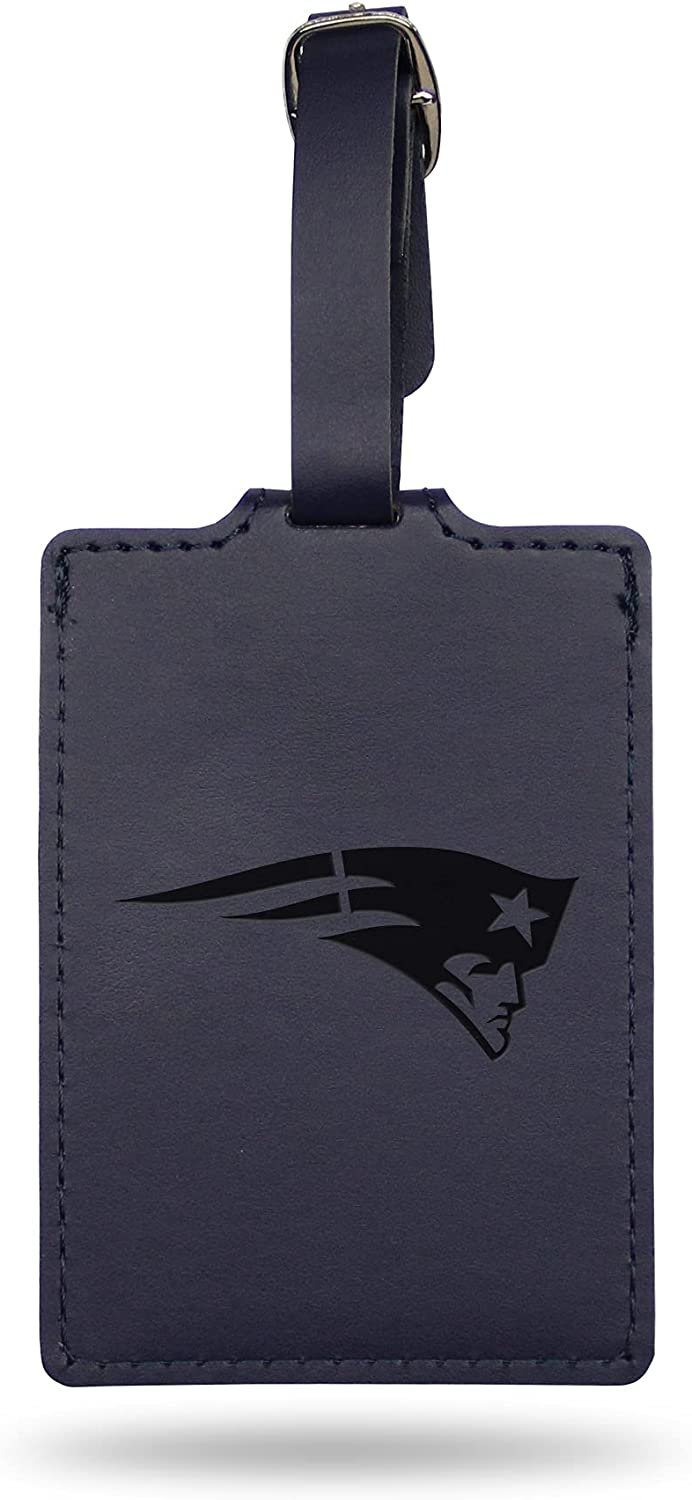New England Patriots Luggage Bag Tag Laser Engraved Ultra Suede Includes ID Card