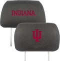 Indiana University Hoosiers Pair of Premium Auto Head Rest Covers, Embroidered, Black Elastic, 14x10 Inch
