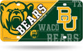 Baylor University Bears Metal Auto Tag License Plate, Split Design, 6x12 Inch