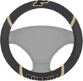 Purdue Boilermakers Steering Wheel Cover Premium Embroidered Black 15 Inch University
