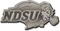 North Dakota State University Bisons Solid Metal Auto Emblem Antique Nickel for Car/Truck/SUV
