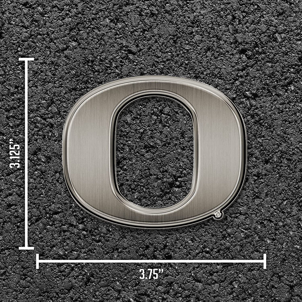 University of Oregon Ducks Solid Metal Auto Emblem Antique Nickel for Car/Truck/SUV