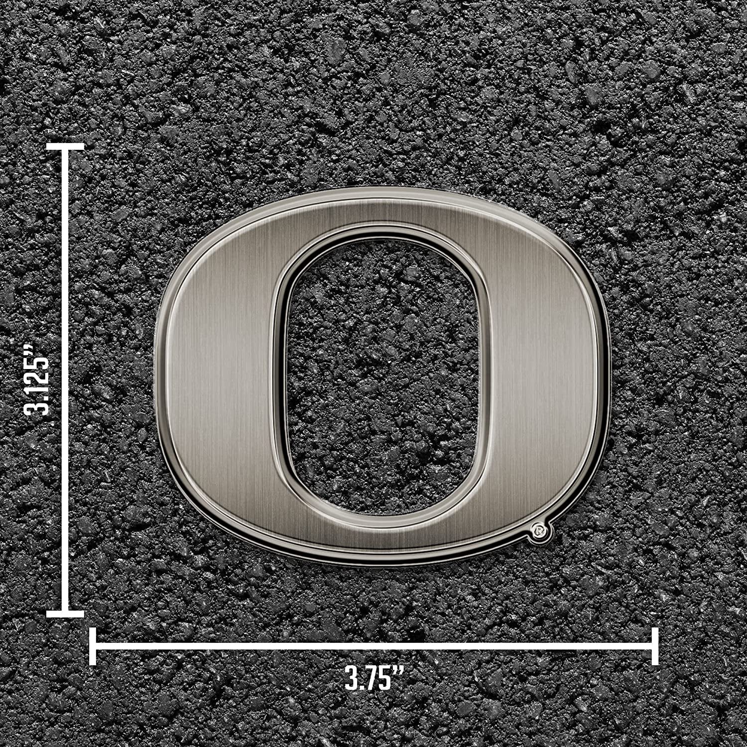 University of Oregon Ducks Solid Metal Auto Emblem Antique Nickel for Car/Truck/SUV
