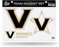 Vanderbilt University Commodores Multi Magnet Set, 8.5x11 Inch Sheet, Die Cut, Auto Home