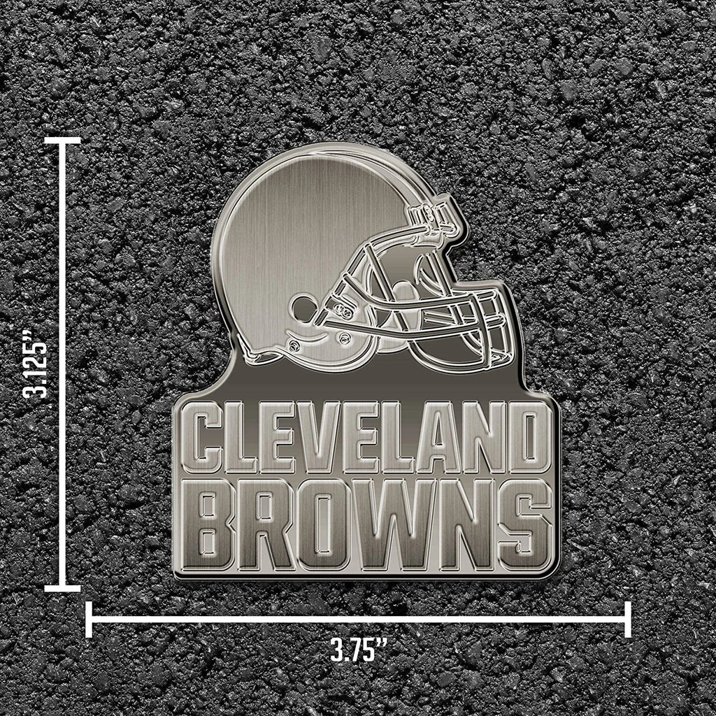 Cleveland Browns Solid Metal Auto Emblem Antique Nickel Design