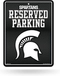 Michigan State University Spartans Metal Parking Novelty Wall Sign 8.5 x 11 Inch Carbon Fiber Design