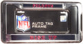Atlanta Falcons Metal License Plate Frame Chrome Tag Cover, Laser Acrylic Mirrored Inserts, Rise Up, 12x6 Inch