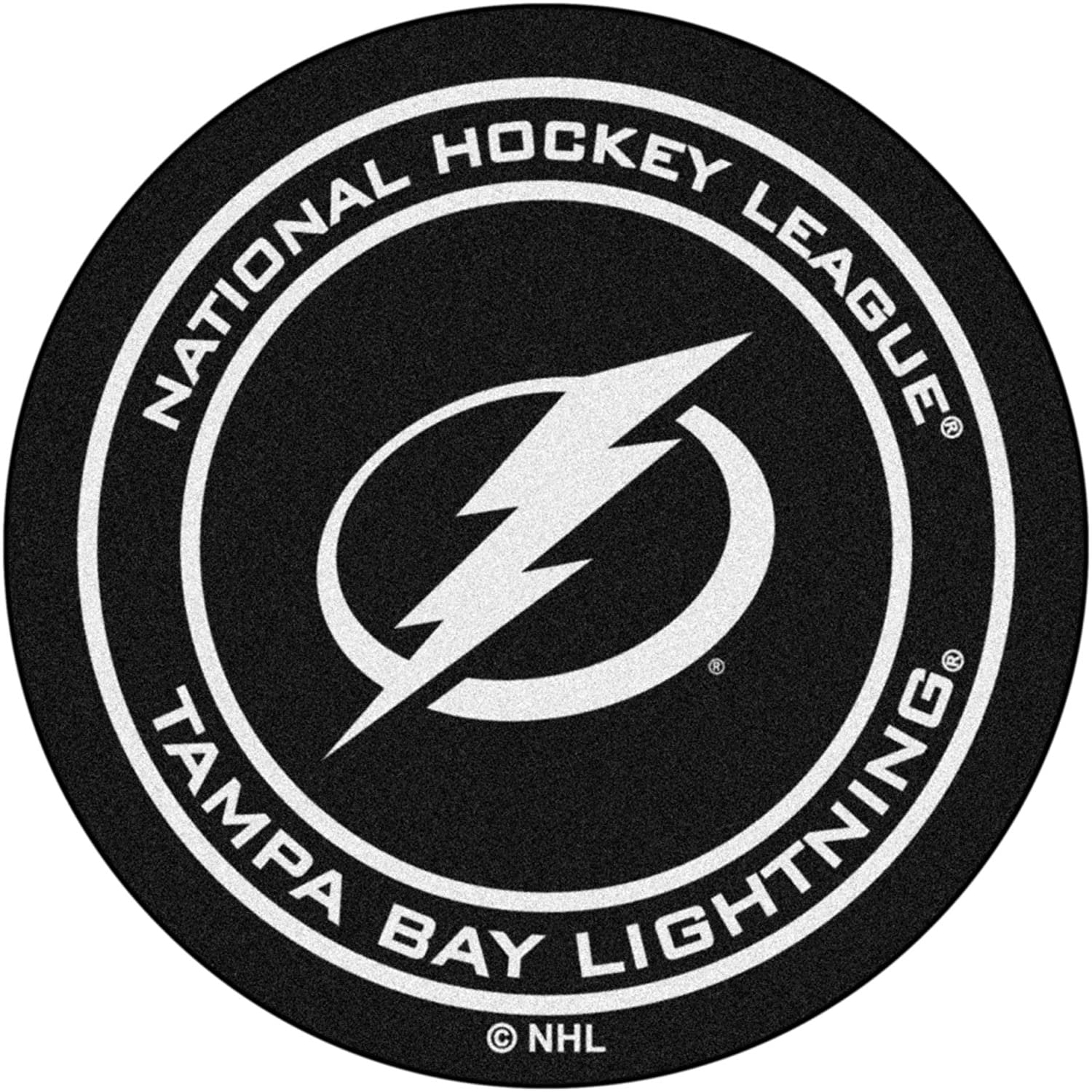Tampa Bay Lightning 27 Inch Area Rug Floor Mat, Nylon, Anti-Skid Backing, Puck Shaped