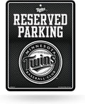 Minnesota Twins Metal Parking Novelty Wall Sign 8.5 x 11 Inch Carbon Fiber Design