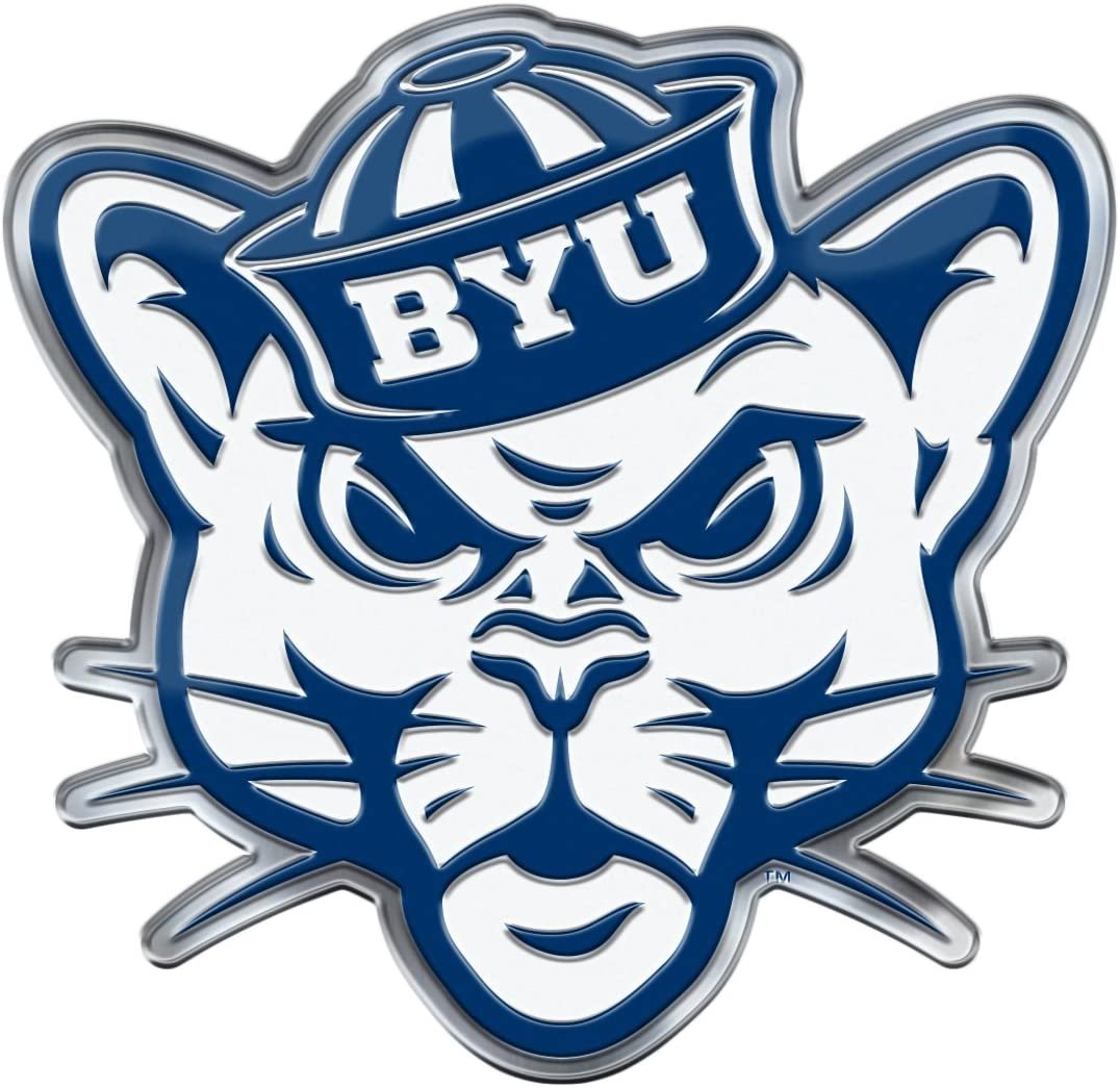Brigham Young Cougars BYU Auto Emblem Aluminum Metal Embossed Die Cut Alternate Design