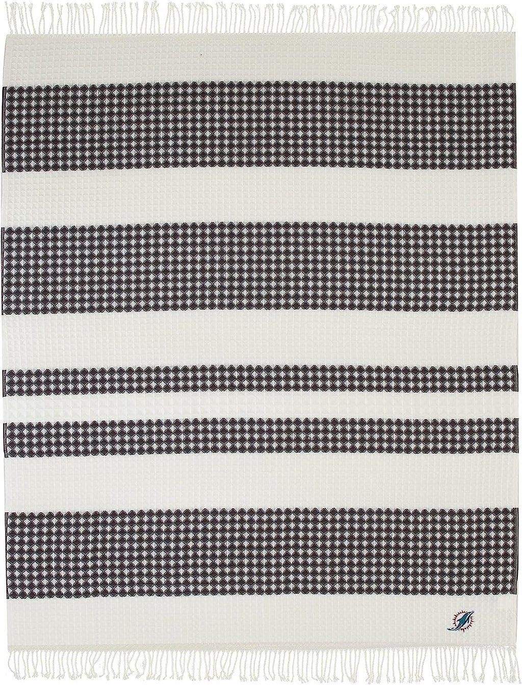Miami Dolphins Throw Blanket Waffle Weave Jacquard, 50x60 Inch, Unisex-Adult, 100% Acrylic