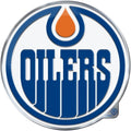 Edmonton Oilers Auto Emblem, Aluminum Metal, Embossed Team Color, Raised Decal Sticker, Full Adhesive Backing