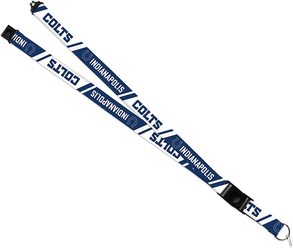 Indianapolis Colts Lanyard Keychain Double Sided Breakaway Safety Design Adult 18 Inch