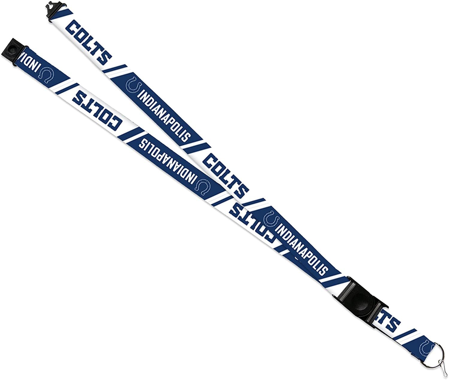 Indianapolis Colts Lanyard Keychain Double Sided Breakaway Safety Design Adult 18 Inch