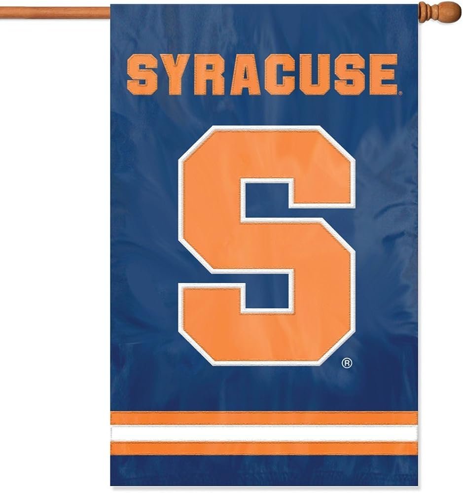 Syracuse University Orange Premium Double Sided Banner Flag Applique Embroidered 28x44 Inches