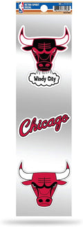 NBA Chicago Bulls NBA 3-Piece Retro Spirit Decals, Team Color, Size of individual decals will vary
