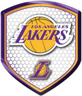 Los Angeles Lakers High Intensity Reflector, Shield Shape, Raised Decal Sticker, 2.5x3.5 Inch, Home or Auto, Full Adhesive Backing