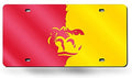 Pittsburgh State University Gorillas Premium Laser Cut Tag License Plate, Mirrored Acrylic Inlaid, 12x6 Inch