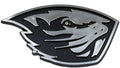 Oregon State University Beavers Auto Emblem, Plastic Molded, Silver Chrome Color, Raised 3D Effect, Adhesive Backing