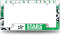 Dallas Stars Metal License Plate Frame Chrome Tag Cover All Over Design 6x12 Inch