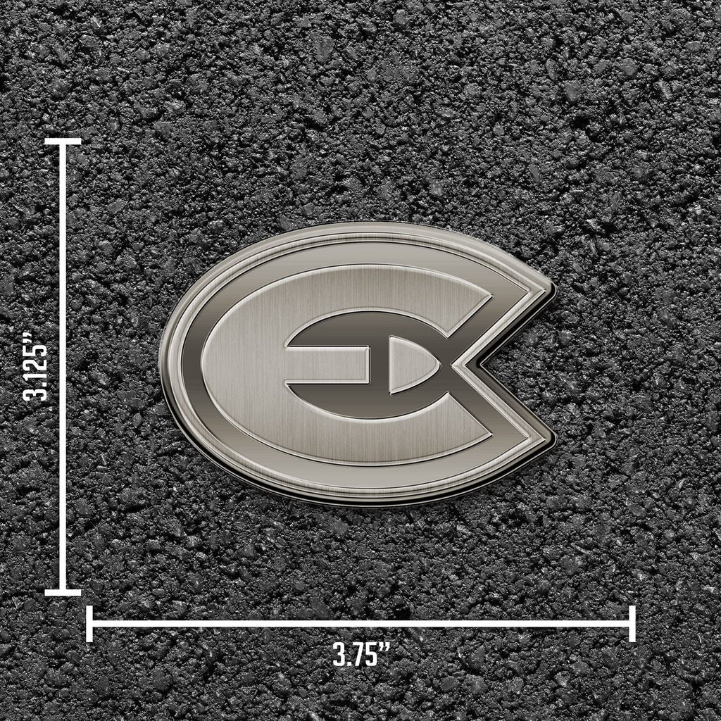Rico Industries NCAA Wisconsin-Eau Claire Blugolds Antique Auto Emblem Antique Nickel Auto Emblem for Car/Truck/SUV