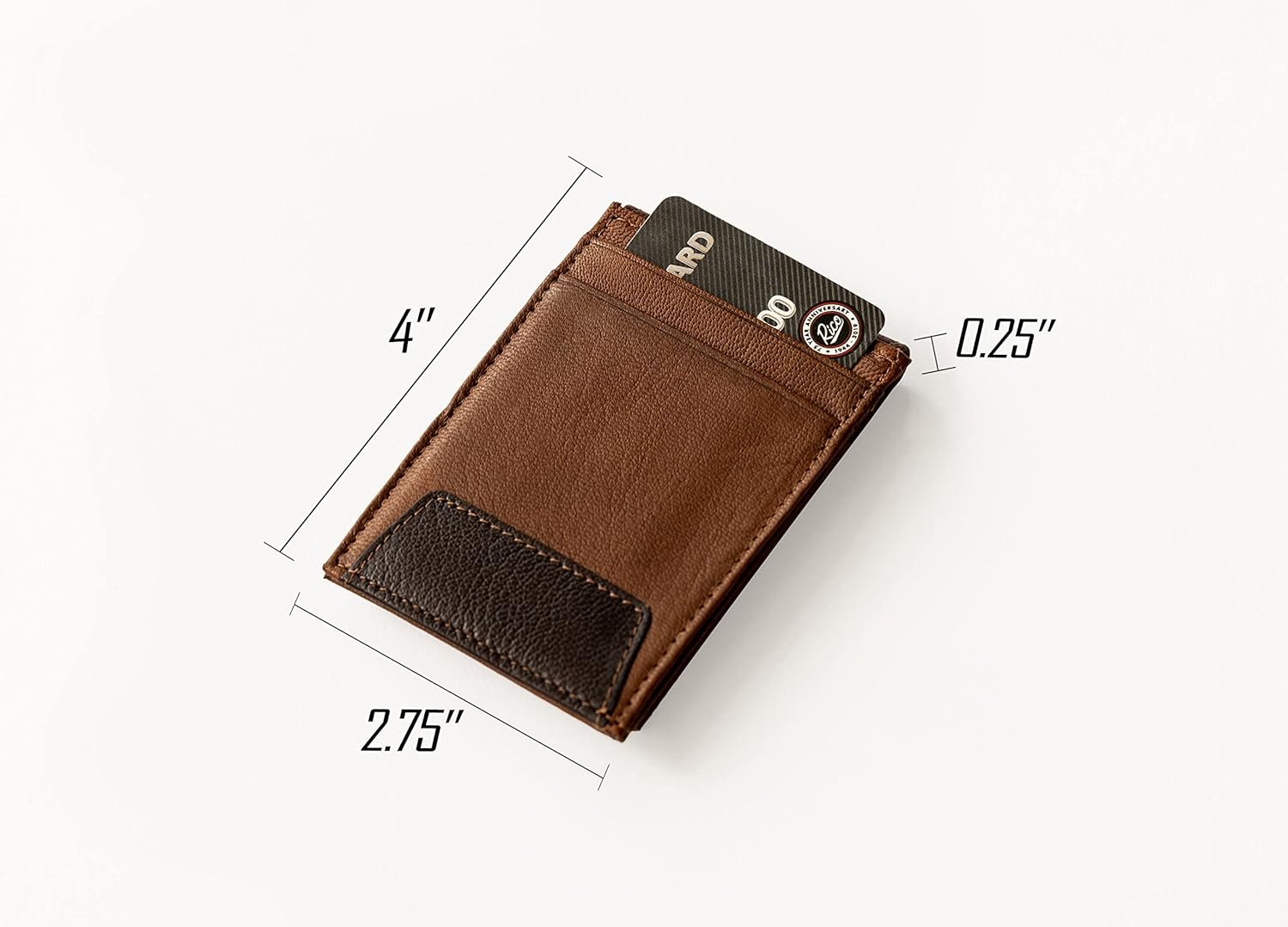 Rico Industries NBA Toronto Raptors Premium Laser Engraved Vegan Brown Leather Front Pocket Wallet - Compact and Slim yet Sturdy Design - Perfect to Show Your Team Pride or Gift