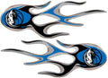 Dallas Mavericks 2-Pack Drip Molded Plastic Raised Flame Flames Decal Emblem Sticker Basketball