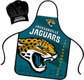 Jacksonville Jaguars Apron Chef Hat Set Full Color Universal Size Tie Back Grilling Tailgate BBQ Cooking Host
