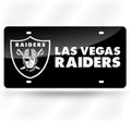 Las Vegas Raiders Premium Laser Cut Tag License Plate, Mirrored Acrylic Inlaid, 6x12 Inch