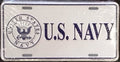 Navy WHITE Seal 9040 Metal License Plate Tag United States Military US