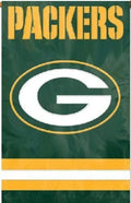 Green Bay Packers Banner Flag Premium Double Sided Embroidered Applique 28x44 Inch