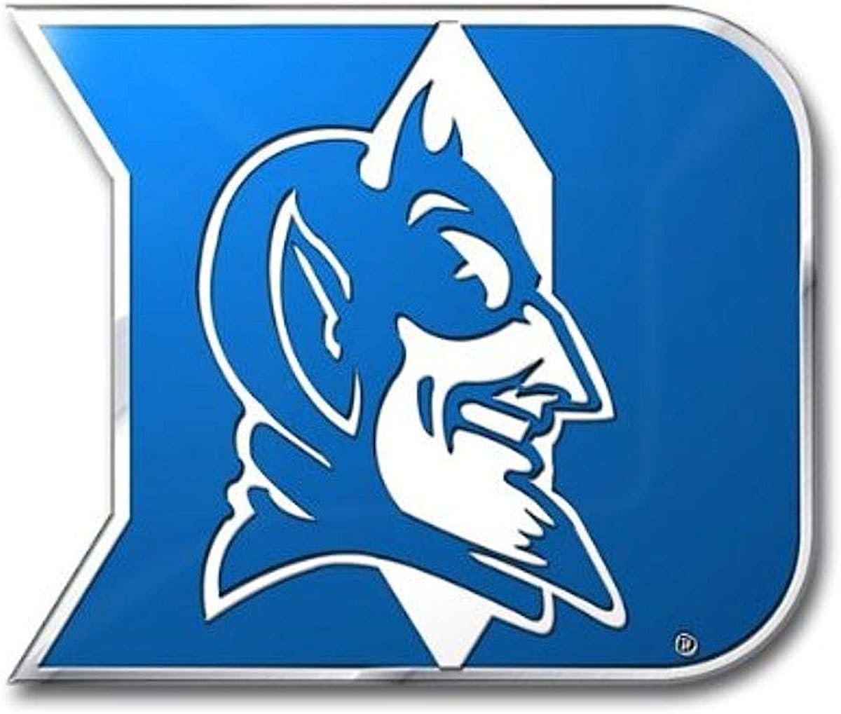 Duke University Demon Deacons Embossed Color Auto Emblem Aluminum Metal Raised Decal Sticker Full Adhesive Backing
