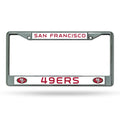 Rico Industries NFL Football San Francisco 49ers Premium License Plate Chrome Frame 12" x 6"