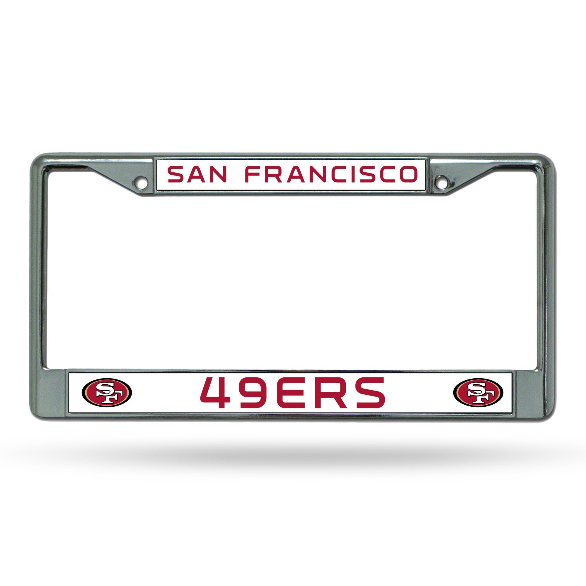 Rico Industries NFL Football San Francisco 49ers Premium License Plate Chrome Frame 12" x 6"