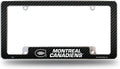 Montreal Canadiens Metal License Plate Frame Chrome Tag Cover Carbon Fiber Design 6x12 Inch