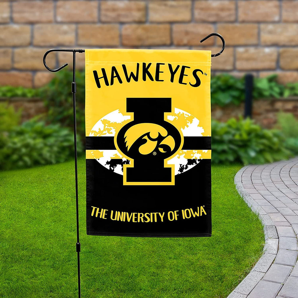 University of Iowa Hawkeyes Double Sided Garden Flag Banner 12x18 Inch Alternate Design