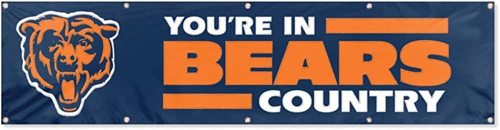 Chicago Bears Huge 8x2 Feet Banner Flag Metal Grommets