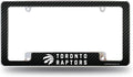 Toronto Raptors Metal License Plate Frame Chrome Tag Cover Carbon Fiber Design 6x12 Inch