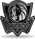 Dallas Mavericks Silver Chrome Color Auto Emblem, Raised Molded Plastic, 3.5 Inch, Adhesive Tape Backing