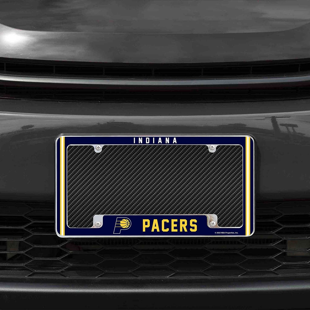 Indiana Pacers Metal License Plate Frame Chrome Tag Cover Alternate Design 6x12 Inch