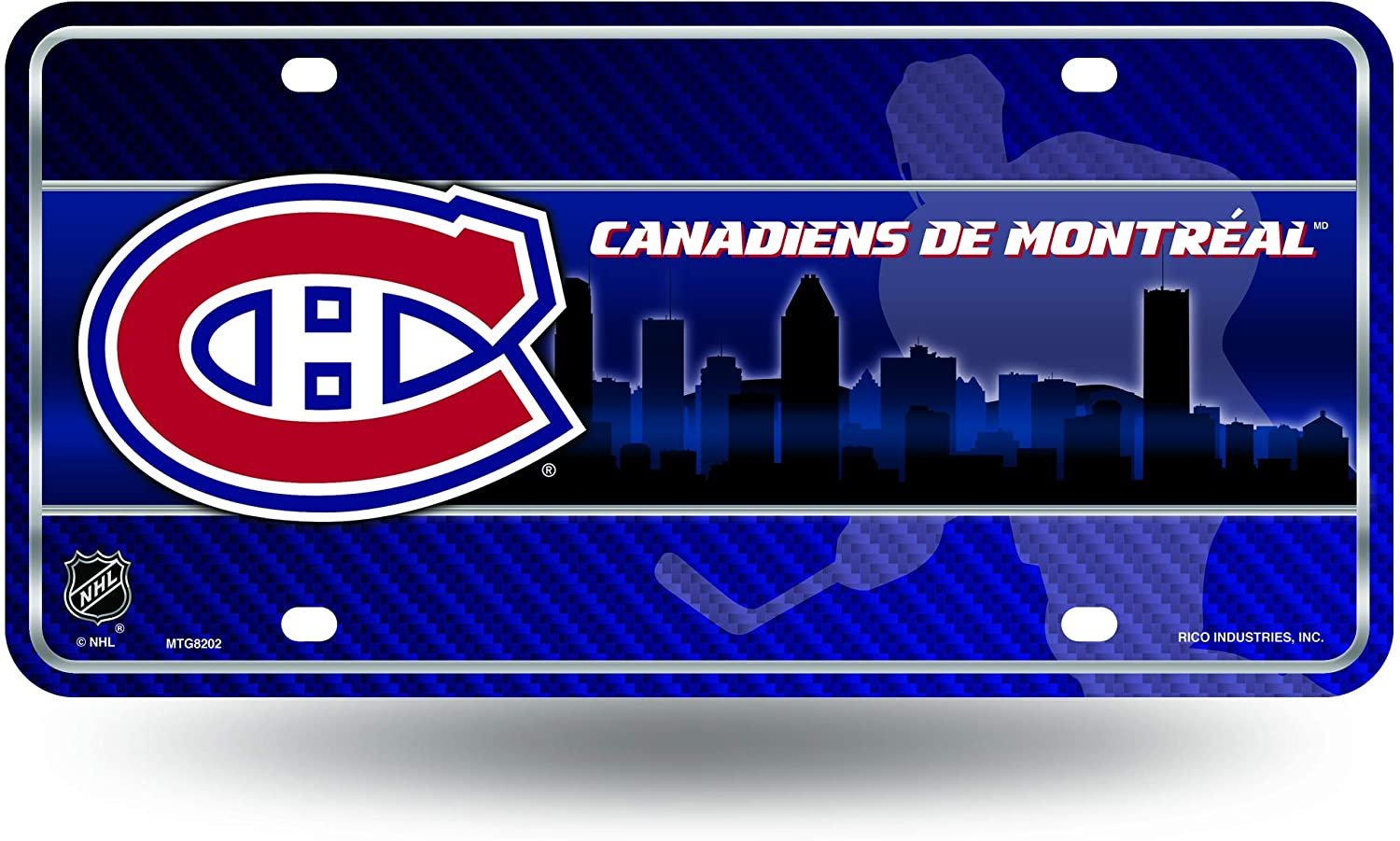 Montreal Canadiens Metal Tag License Plate, City Design, 6x12 Inch