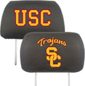 University of Southern California USC Trojans Pair of Premium Auto Head Rest Covers, Embroidered, Black Elastic, 14x10 Inch
