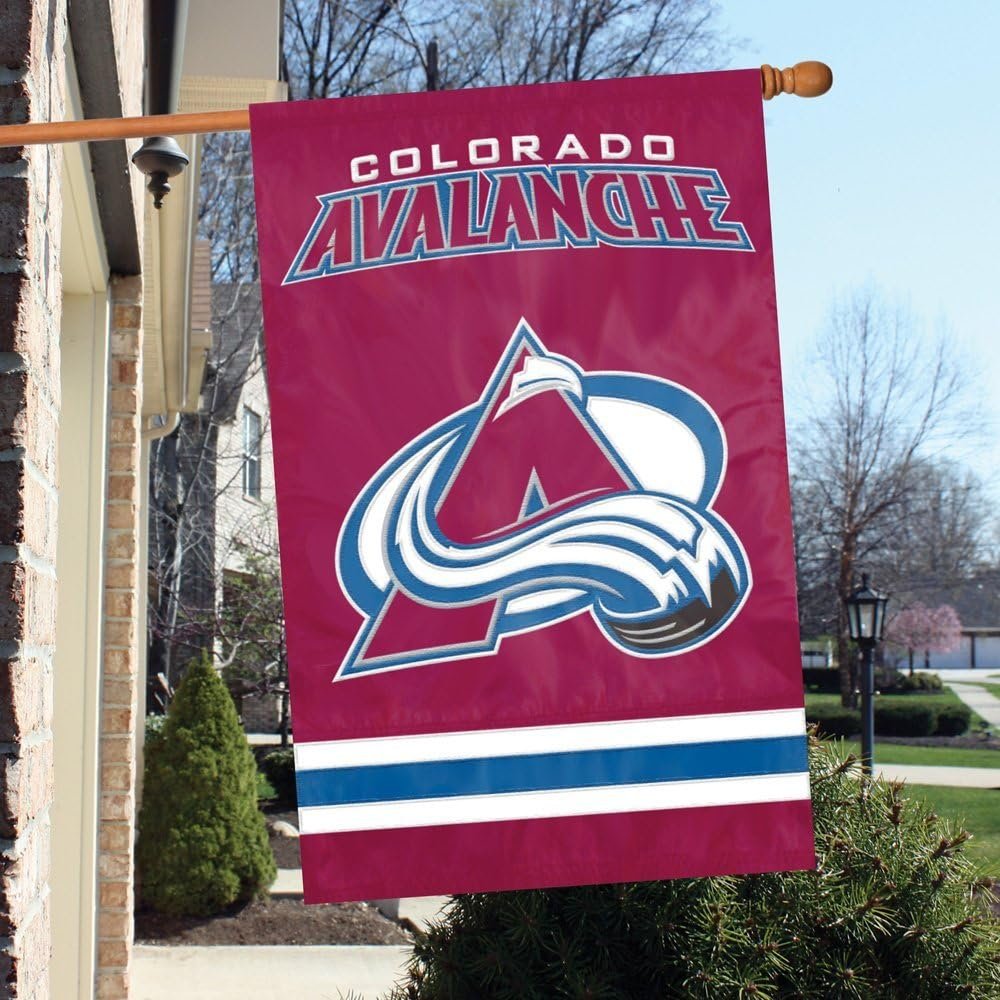 Colorado Avalanche Premium Double Sided Banner Flag Applique Embroidered 28x44 Inches