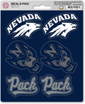 University of Nevada Wolfpack 6-Piece Decal Sticker Set, 5x6 Inch Sheet, Gift for football fans for any hard surfaces around home, automotive, personal items