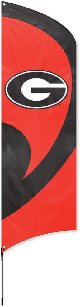 University of Georgia Bulldogs Tall Team Flag Tailgating Flag Kit 8.5 x 2.5 feet with Metal Pole