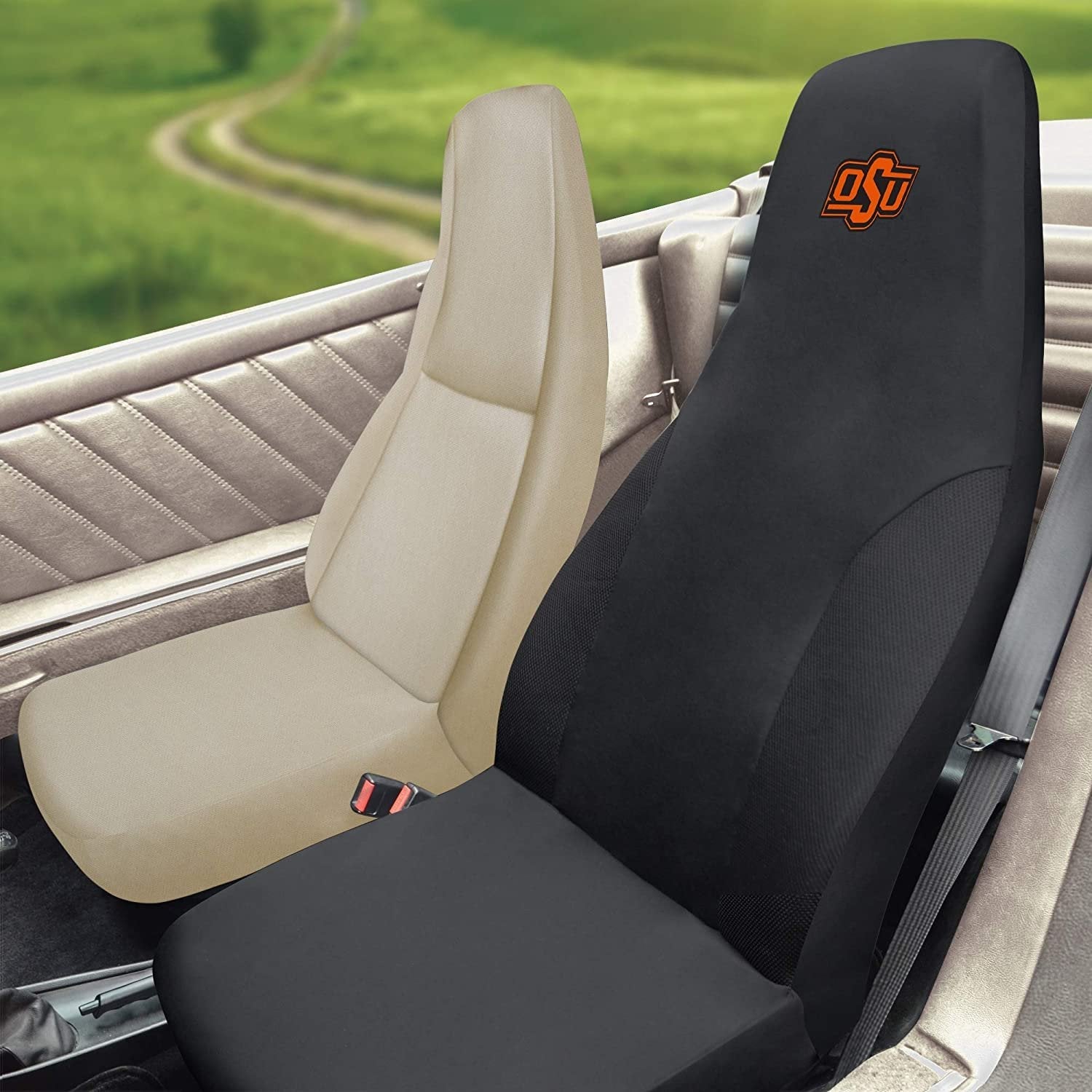 Oklahoma State Cowboys Bucket Auto Seat Cover 48x20 Inch Elastic